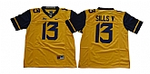 West Virginia Mountaineers 13 David Sills V Gold College Football Jersey,baseball caps,new era cap wholesale,wholesale hats